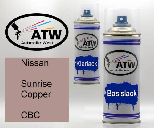 Nissan, Sunrise Copper, CBC: 400ml Sprühdose + 400ml Klarlack - Set, von ATW Autoteile West.